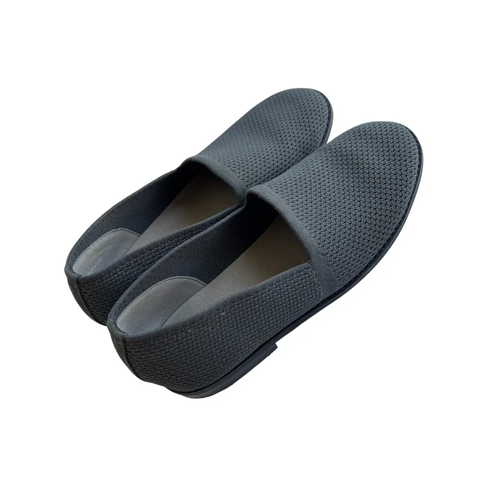 Eileen Fisher Womens Gray Knit Slip On Loafers Flats‎ Shoes Size 8